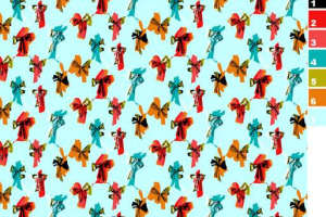 复古蝴蝶结重复图案面料印花素材，适用于服装印花设计