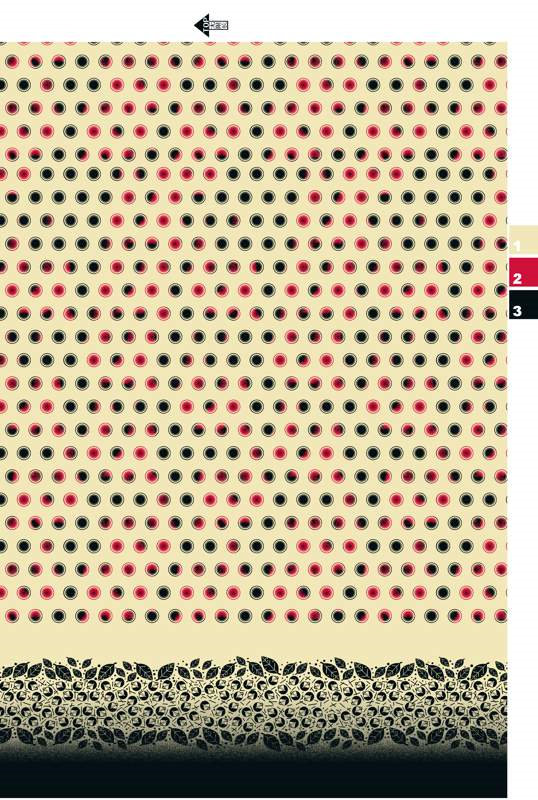 复古波点与叶边组合面料印花素材,适用于服装印花设计