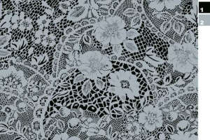 精致蕾丝花卉面料印花素材，适用于高端服装印花设计