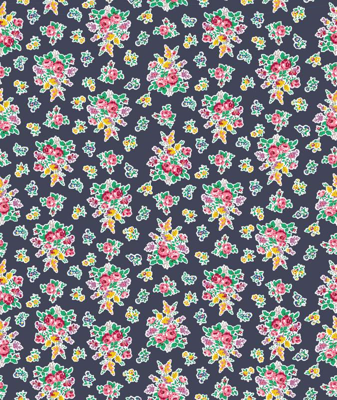 复古小碎花面料印花素材,适用于女装衬衫与连衣裙服装印花设计