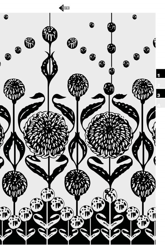 黑白手绘风花卉面料印花素材,适用于服装印花设计与数码印制