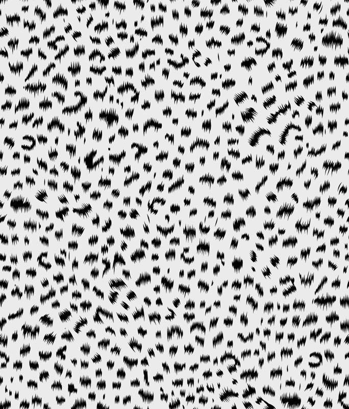 黑白抽象豹纹面料印花素材,适用于服装印花设计与数码印染