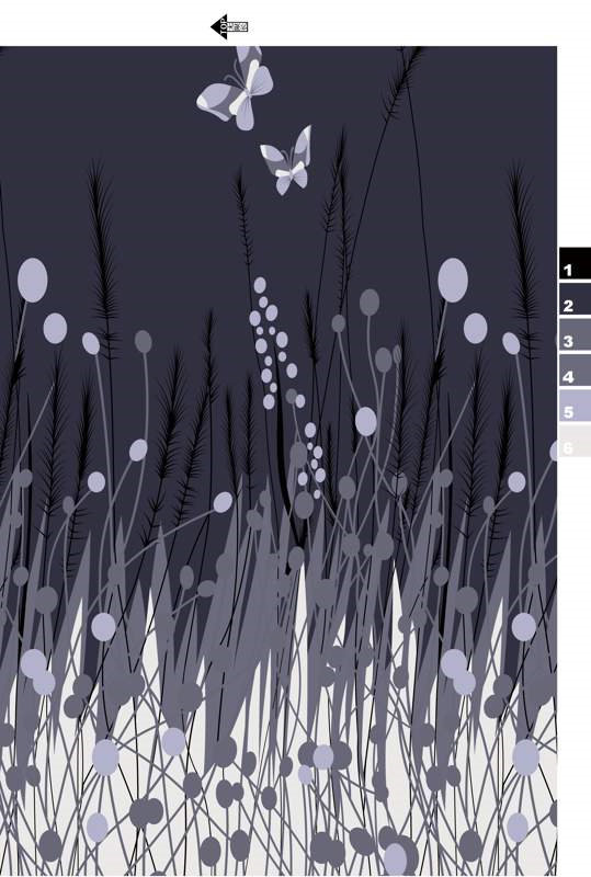 灰调野趣草丛蝴蝶印花图案——优质服装印花素材图