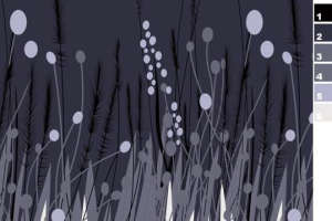 灰调野趣草丛蝴蝶印花图案——优质服装印花素材图