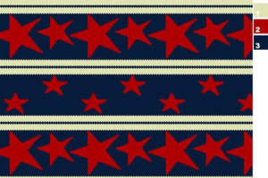 经典红蓝星纹面料印花素材，适用于T恤、卫衣等服装印花设计