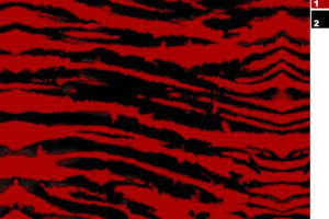 红黑虎纹面料印花素材图，适用于服装印花设计与数码印制