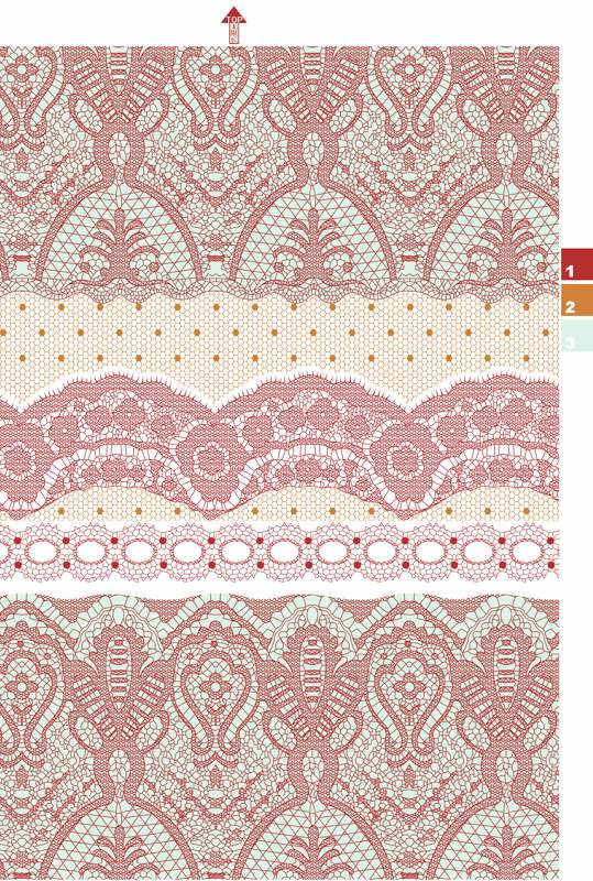 复古蕾丝风面料印花素材,适用于女装服装印花设计