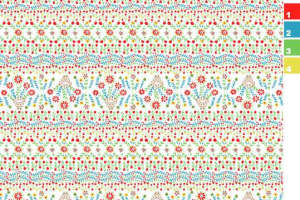 复古民族风条纹花卉面料印花素材，适用于服装印花设计