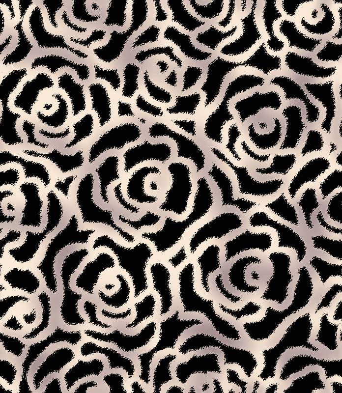 复古玫瑰纹理面料印花素材,适用于高端服装印花设计