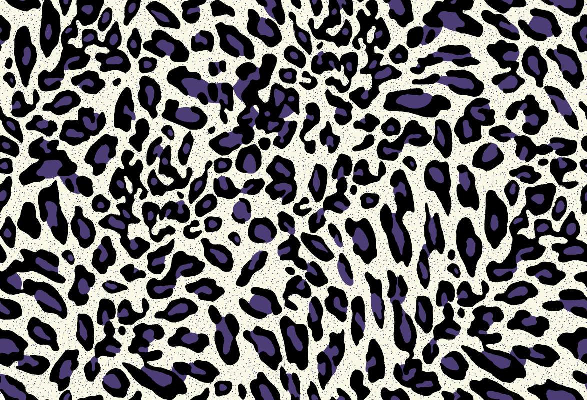 紫色豹纹面料印花素材图,适用于服装印花设计与数码印染