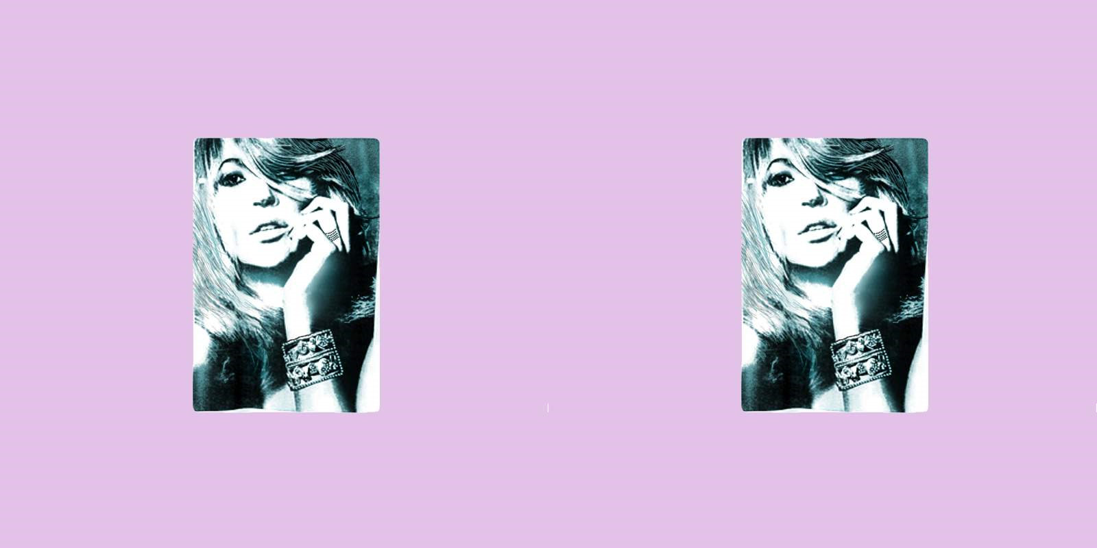 复古蓝调人像面料印花素材,适用于服装印花设计与潮流服饰定制