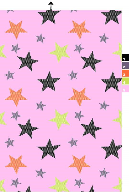 粉色背景星星点阵面料印花素材,适用于儿童服装印花设计