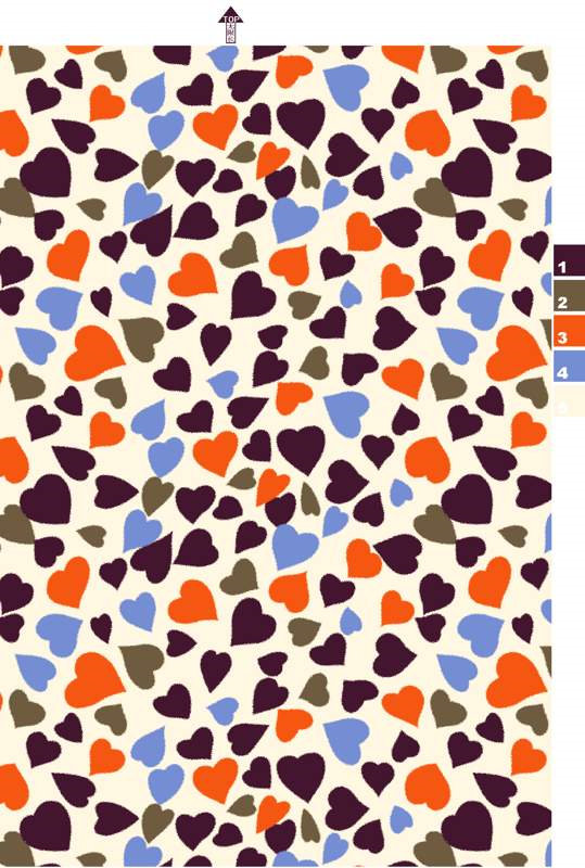 爱心碎花面料印花素材图,适用于T恤衬衫等服装印花设计