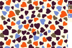 爱心碎花面料印花素材图，适用于T恤衬衫等服装印花设计