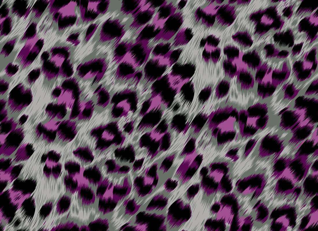 紫灰豹纹面料印花素材,时尚前卫服装印花设计首选