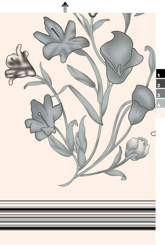 优雅灰调花卉面料印花素材,适用于女装衬衫与连衣裙服装印花设计