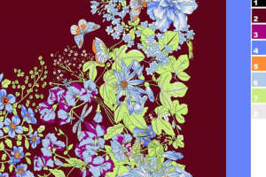 复古花卉藤蔓面料印花素材，适用于春夏服装印花设计