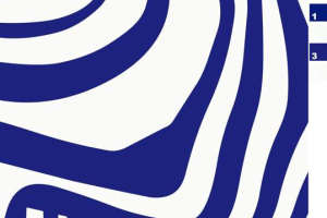 蓝白波浪线条面料印花素材，适用于服装印花设计的抽象动感花型