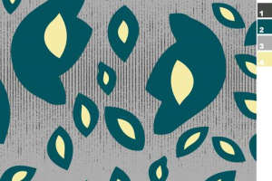 抽象叶形面料印花素材，适用于春夏服装印花设计