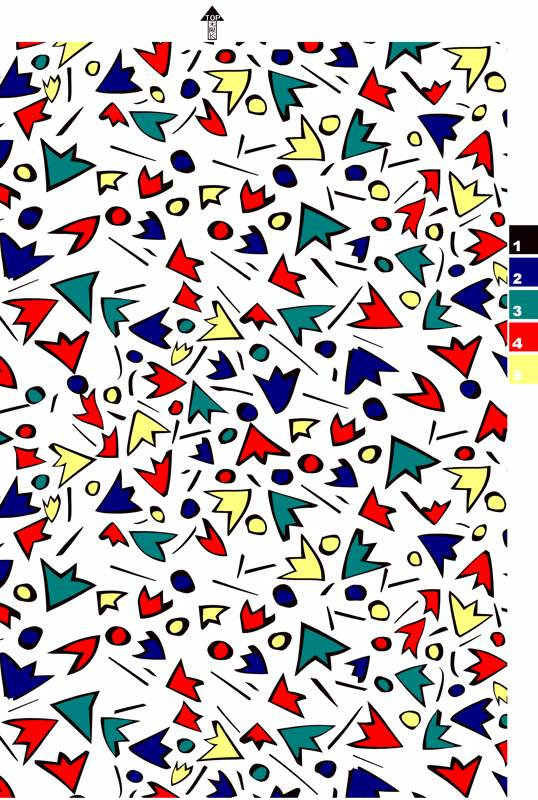 抽象几何风面料印花素材,适用于T恤与运动服的服装印花设计