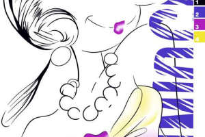 复古手绘风人物插画面料印花素材，适用于服装印花设计