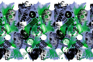 潮流拼贴风面料印花素材，适用于服装印花设计与数码印染