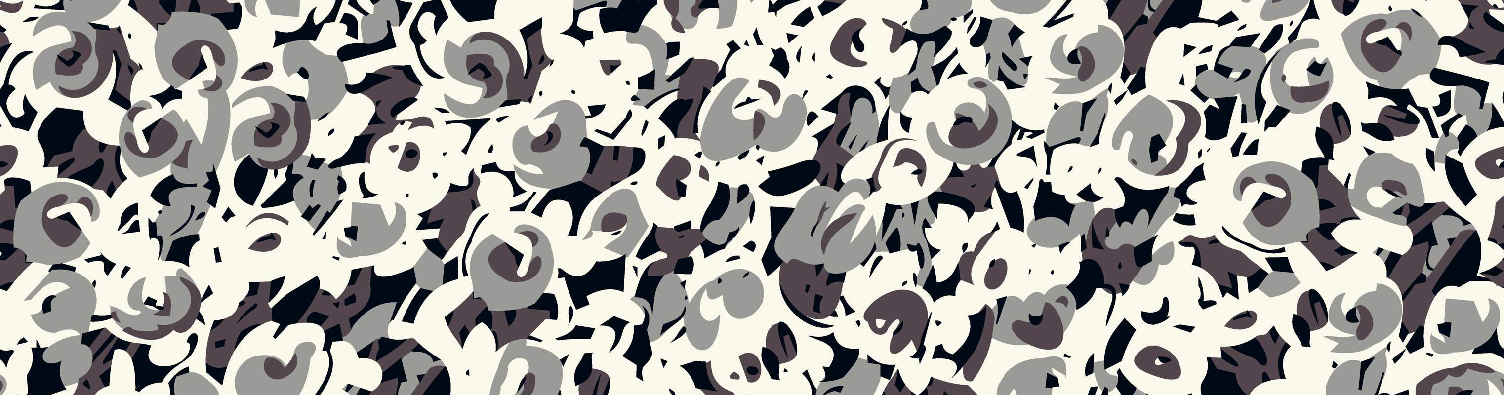 抽象漩涡花卉面料印花素材,适用于服装印花设计与数码印染