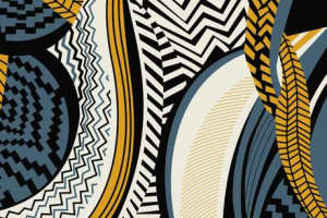 抽象几何风面料印花素材，适用于服装印花设计的高辨识度花型