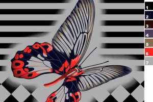 蝴蝶飞翼主题面料印花素材，适用于服装印花设计与潮流服饰定制