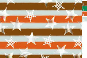条纹星形组合面料印花素材，适用于休闲服装印花设计
