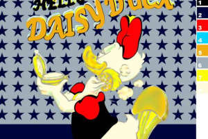 复古卡通风格面料印花素材，适用于T恤与童装服装印花设计