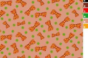 复古趣味蝴蝶结与圆点组合面料印花，适用于儿童服装印花素材