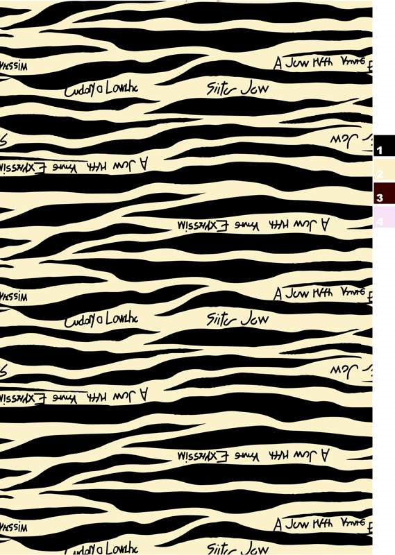 斑马纹手写艺术风面料印花素材,适用于服装印花设计