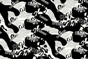 黑白抽象涂鸦风面料印花素材，适用于潮流服装印花设计