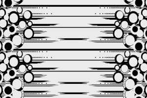 黑白几何圆环面料印花素材，适用于服装印花设计的现代抽象花型