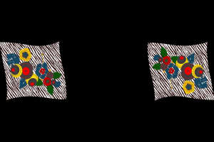 斑马纹底+手绘花卉面料印花素材，适用于服装印花设计