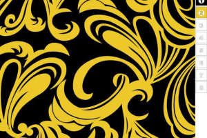 黑金巴洛克风面料印花素材，适用于高端服装印花设计