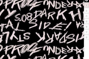 黑白涂鸦风面料印花素材，适用于潮牌服装印花设计