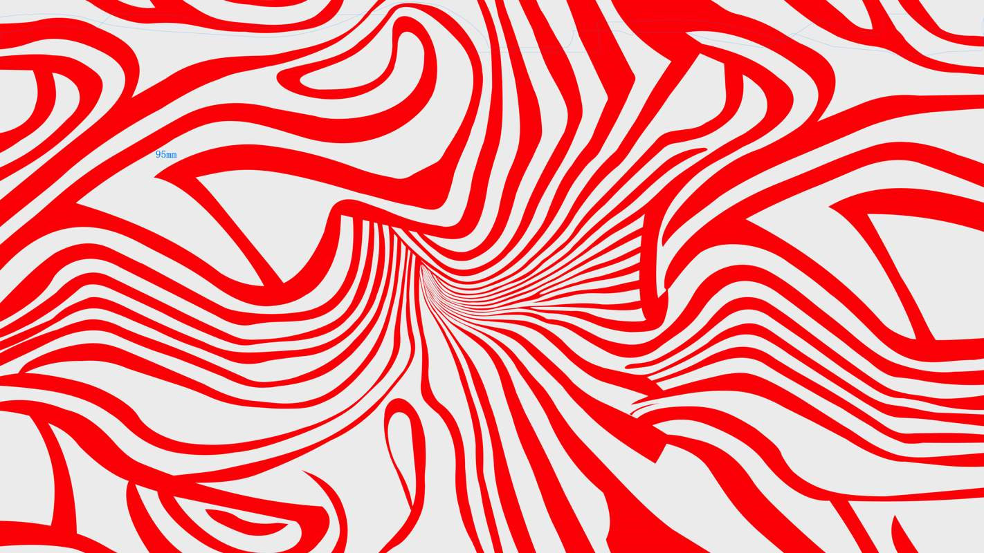 红白流线型抽象图案面料印花素材,适用于潮牌服装印花设计