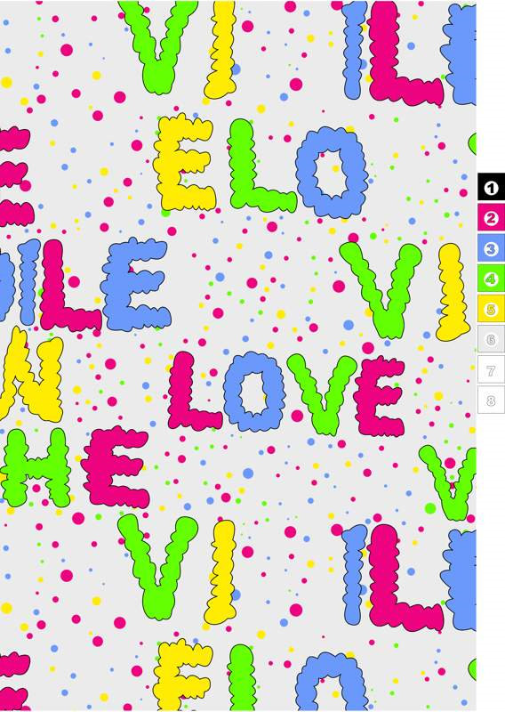 活力波点字母面料印花素材,适用于T恤与休闲服装印花设计