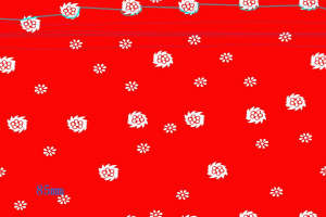 红色底民族风面料印花素材，适用于服装印花设计与批量生产