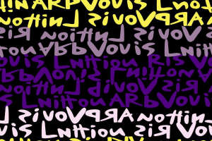 抽象字母涂鸦风面料印花素材，适用于潮流服装印花设计