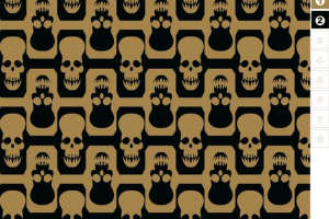 复古暗黑风骷髅方格面料印花素材，适用于潮牌服装印花设计