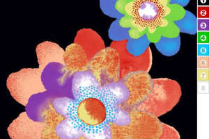 高饱和度抽象花卉面料印花素材，适用于春夏服装印花设计