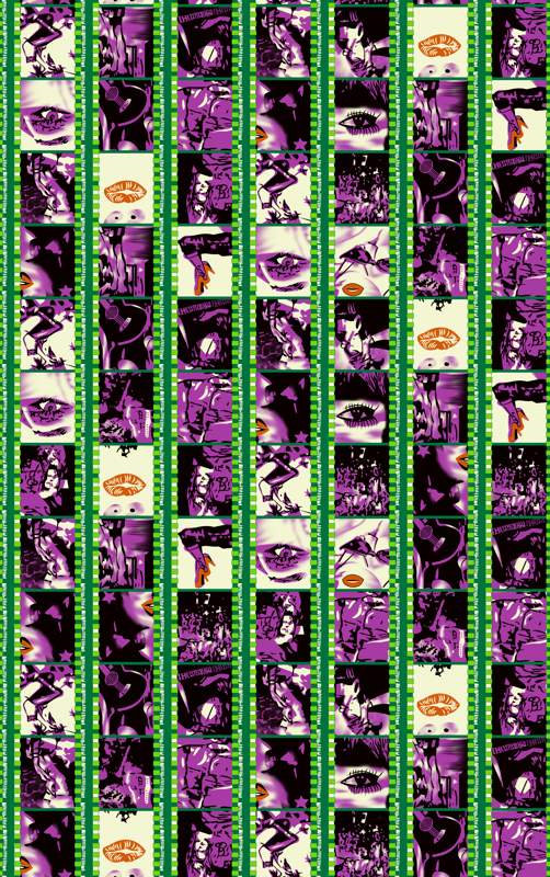 复古胶片风面料印花素材,适用于潮牌服装印花设计