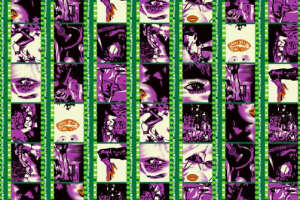 复古胶片风面料印花素材，适用于潮牌服装印花设计