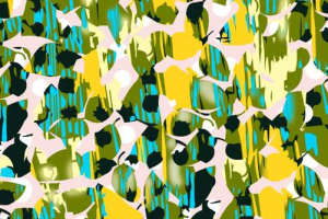 抽象几何植物风面料印花素材，适用于春夏服装印花设计