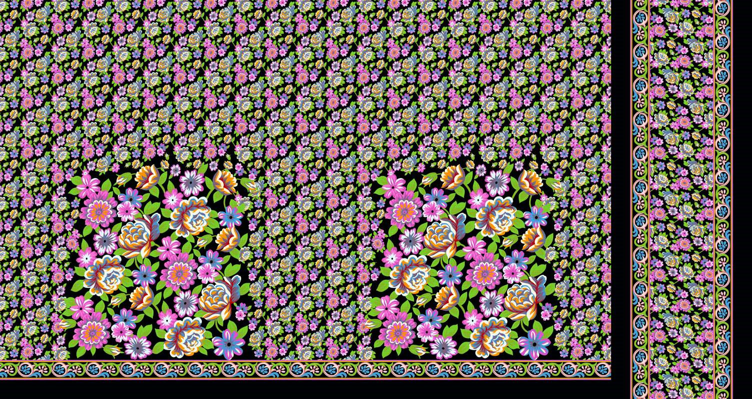 繁花密语面料印花素材:高密度花卉图案适用于服装印花设计