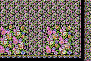 繁花密语面料印花素材：高密度花卉图案适用于服装印花设计