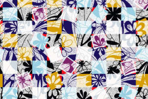 多彩拼贴风面料印花素材，适用于服装印花设计与数码印制